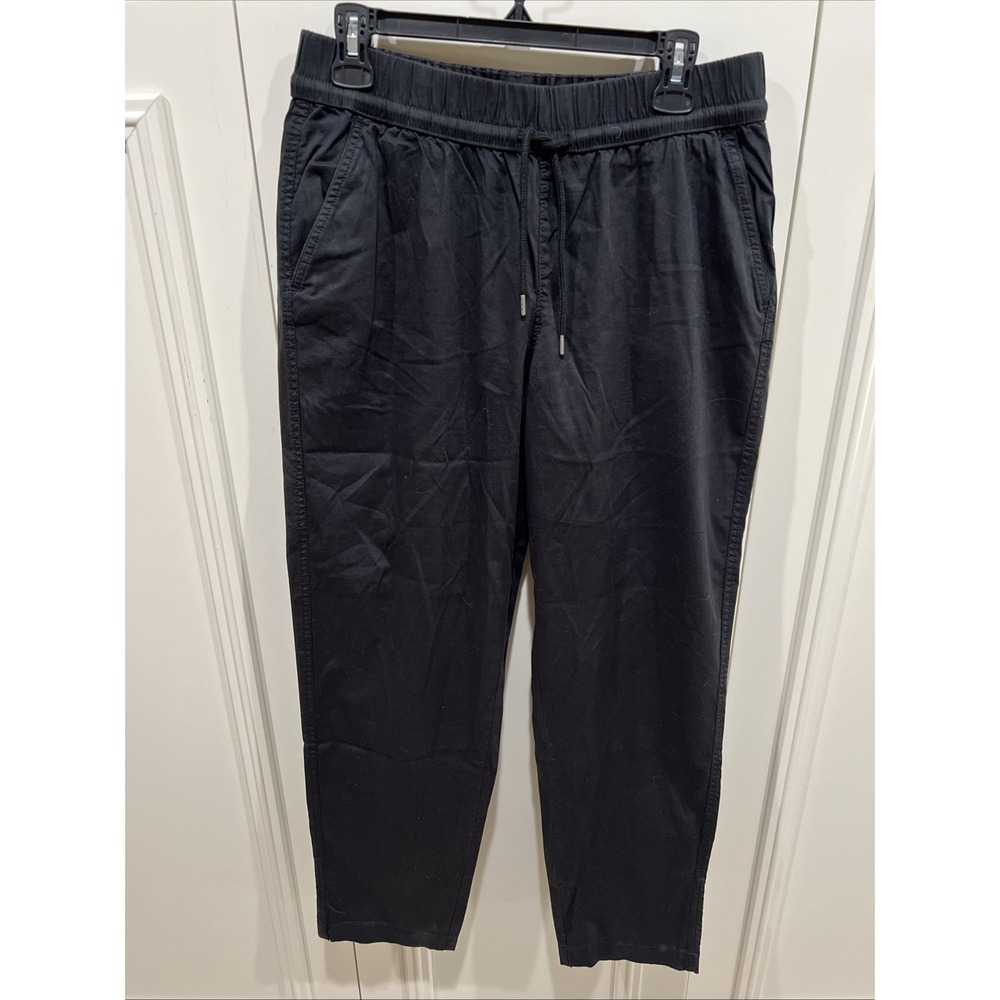 Pact Black Organic Cotton Pull On Drawstring Pants Size Large Granola Minimalist